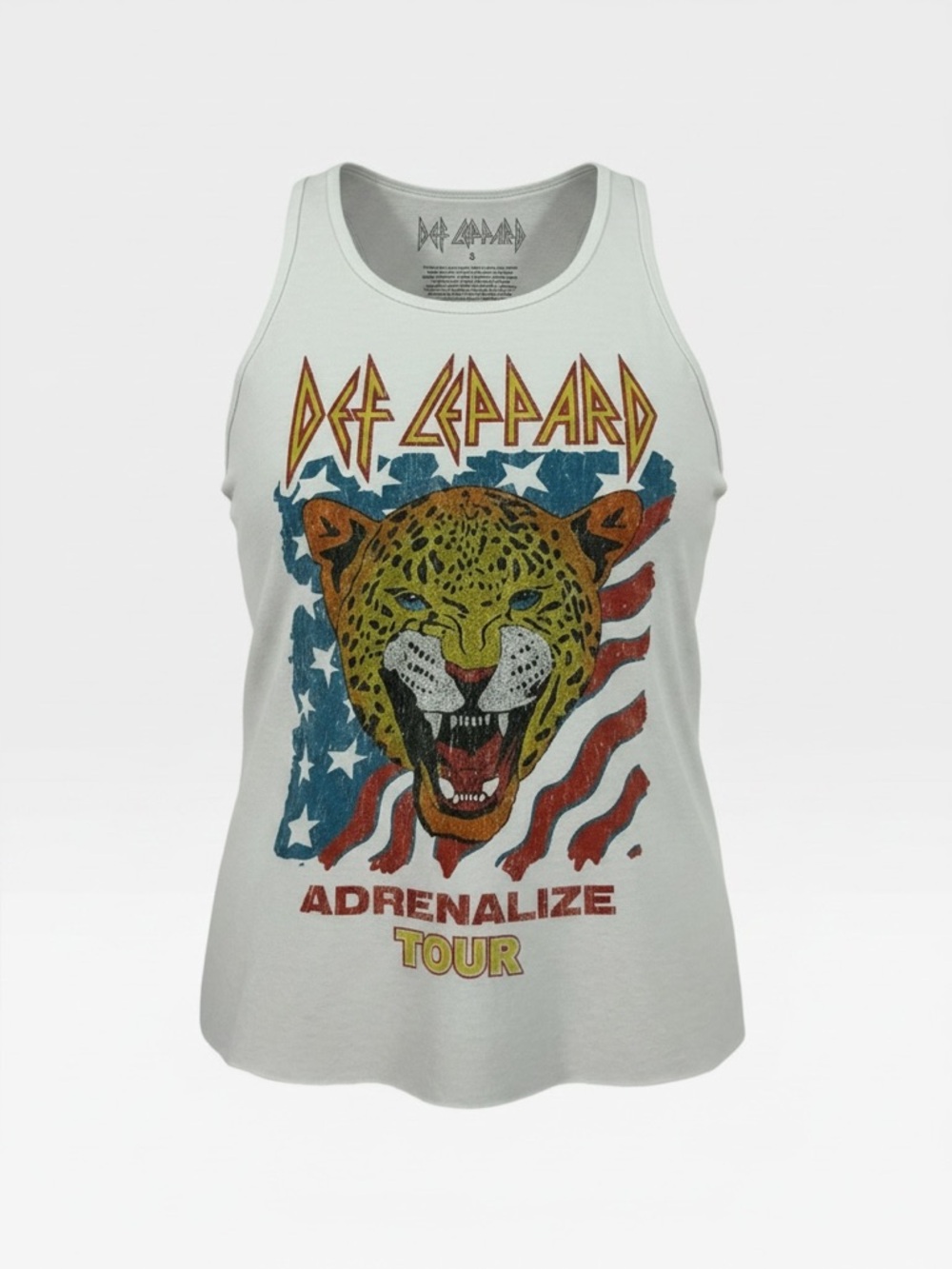 Def Leppard White 'Adrenalize Tour' Graphic Tank Top size S NWOT